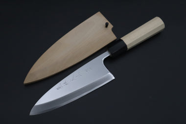Fu-Rin-Ka-Zan Deba Left Handed FB-10SL Deba 150mm (5.9inch) / Left Handed "Left Handed Version !!" Fu-Rin-Ka-Zan Hon Kasumi Series Blue Steel No.2 FB-10SL Deba 150mm (Hon Deba, 5.9 Inch)