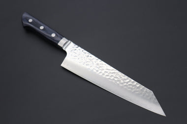 JCK Natures Bunka JCK Natures 青雲 Blue Clouds Series BCP-2 AUS10 Tsuchime Hammered Bunka (Kiritsuke) 190mm (7.4 inch, Royal Blue-Purple Pakka Wood Handle)