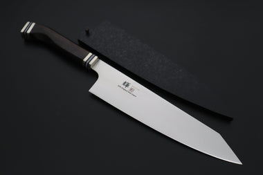 Kagayaki Kiritsuke JCK Original Kagayaki 悠久VG-10 Wa Series Premium Edition YUK-13 Kiritsuke Gyuto 240mm (9.4 inch, Handcrafted Ebonywood Handle)