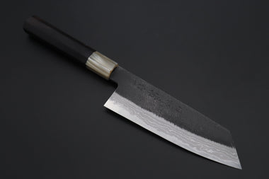 Mutsumi Hinoura Bunka Mutsumi Hinoura White Steel No.1 Kurouchi Damascus Series "White Storm" MWS-4 Bunka 165mm (6.4 Inch)