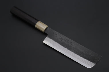 Mutsumi Hinoura Nakiri Mutsumi Hinoura White Steel No.1 Kurouchi Damascus Series "White Storm" MWS-5 Nakiri 165mm (6.4 Inch)