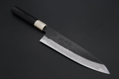 Mutsumi Hinoura Wa Gyuto Mutsumi Hinoura White Steel No.1 Kurouchi Damascus Series "White Storm" MWS-6 Wa Gyuto 210mm (8.2 Inch)