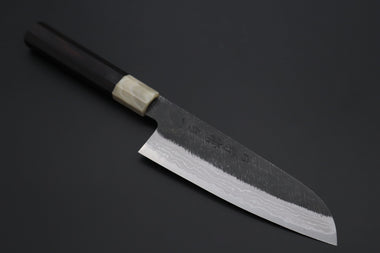 Mutsumi Hinoura Wa Santoku Mutsumi Hinoura White Steel No.1 Kurouchi Damascus Series "White Storm" MWS-3 Wa Santoku 170mm (6.6 Inch)