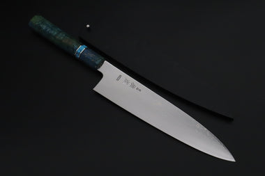 Sukenari Wa Gyuto SCL-645 VG-XEOS Wa Gyuto 240mm (9.4 inch) Custom Limited Edition, Sukenari VG-XEOS Nickel Damascus Wa Gyuto 240mm (9.4 inch, SCL-645)