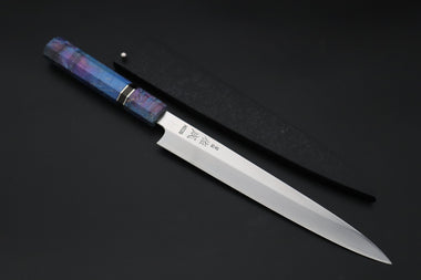 Sukenari Wa Sujihiki SCL-629 VG-XEOS Wa Sujihiki 240mm (9.4 inch) Custom Limited Edition, Sukenari VG-XEOS Clad Wa Sujihiki 240mm - Double Shinogi, Mirror Polish (9.4 inch, SCL-629)