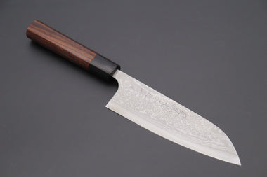 Fu-Rin-Ka-Zan Wa Santoku FASD-3 Wa Santoku165mm(6.4inch) Fu-Rin-Ka-Zan Aogami Super Custom Damascus Series FASD-3 Wa Santoku 165mm (6.4 inch, Octagonal Red-Sandalwood Handle)