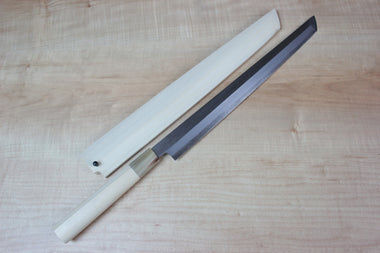 Mizuno Tanrenjo Akitada Ao Hagane DX Series Blue Steel No.1 Sakimaru Takohiki 300mm (11.8inch) - japanesechefsknife.mom