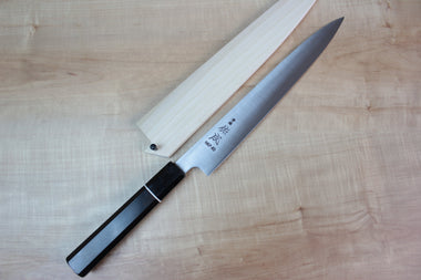 Sukenari HAP-40 Series Wa Sujihiki (240mm and 270mm, 2 sizes, Octagon Shaped Ebonywood Handle Version) - japanesechefsknife.mom