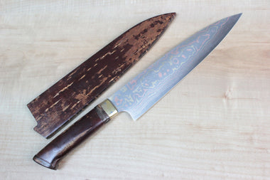 Master Saji Rainbow Damascus Sakura Series Gyuto (210mm and 240mm, 2 Sizes) - japanesechefsknife.mom