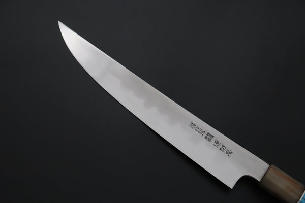 Mizuno Tanrenjo Yanagiba For only Right Handers Mizuno Tanrenjo — Special Orders & Limited Editions Akitada Honyaki White Steel Series - Katana-Hocho 240mm (Single Bevel Edge, Versatile Single Bevel Edge Utility Slicer Knife, 9.4 Inch, MT-9)