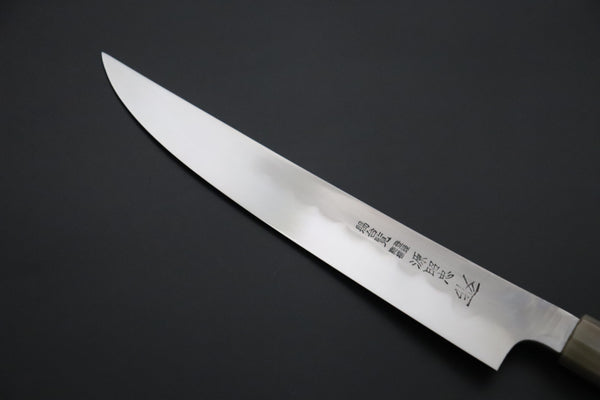 Mizuno Tanrenjo Yanagiba For only Right Handers Mizuno Tanrenjo — Special Orders & Limited Editions Akitada Honyaki DX Blue Steel No.2 Series - Katana-Hocho 240mm (Single Bevel Edge, Versatile Single Bevel Edge Utility Slicer Knife, 9.4 Inch, MT-10)