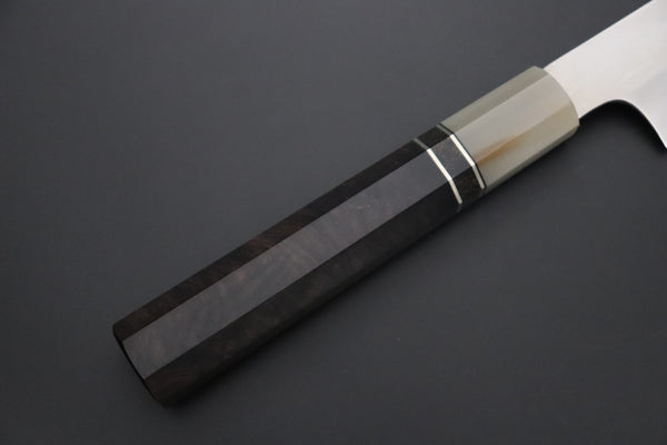 Mizuno Tanrenjo Yanagiba For only Right Handers Mizuno Tanrenjo — Special Orders & Limited Editions Akitada Honyaki DX Blue Steel No.2 Series - Katana-Hocho 240mm (Single Bevel Edge, Versatile Single Bevel Edge Utility Slicer Knife, 9.4 Inch, MT-11)