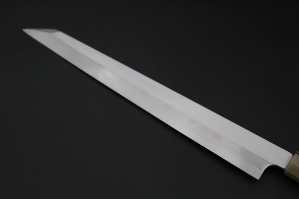 "Left Handed Version !!" Mizuno Tanrenjo — Special Orders & Limited Editions Akitada Honyaki White Steel Series - Kiritsuke Yanagiba 300mm (11.8 Inch, MT-18)