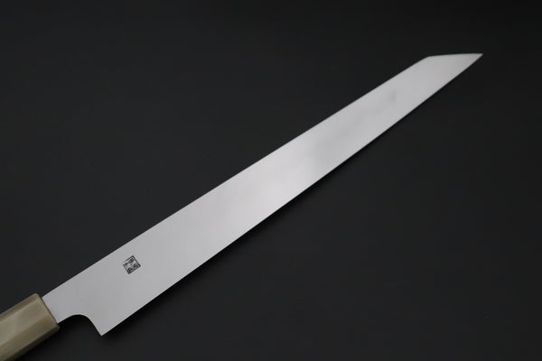 "Left Handed Version !!" Mizuno Tanrenjo — Special Orders & Limited Editions Akitada Honyaki White Steel Series - Kiritsuke Yanagiba 300mm (11.8 Inch, MT-18)