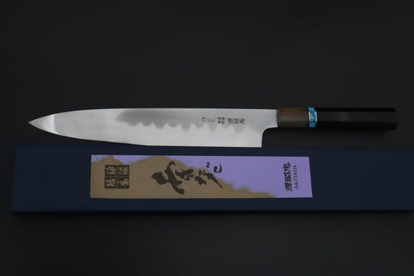 Mizuno Tanrenjo — Special Orders & Limited Editions “尖った Togatta” " Akitada Honyaki White Steel Series - Wa Gyuto (MT-16)