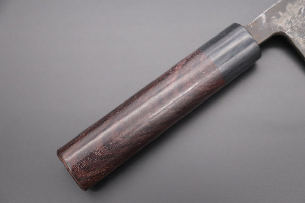 Fu-Rin-Ka-Zan Deba Fu-Rin-Ka-Zan Kurouchi White Steel No.2 Series Deba (Oval Shaped Red-Sandal Wood Handle with Black Pakka Wood Ferrules, 165mm and 180mm)