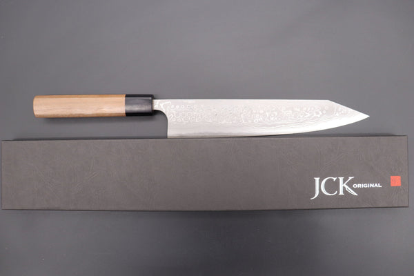 Fu-Rin-Ka-Zan Kiritsuke FASD-8W Kiritsuke Gyuto 240mm (9.4 inch) Fu-Rin-Ka-Zan Aogami Super Custom Damascus Series FASD-8W Kiritsuke Gyuto 240mm (9.4 inch, Octagonal Walnut-Wood Handle)