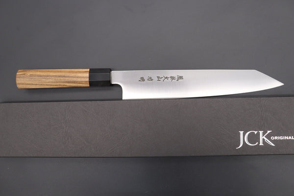 Fu-Rin-Ka-Zan Kiritsuke Fu-Rin-Ka-Zan R-2 Clad Wa Series Special Kiritsuke-Slicer (240mm and 270mm, 2 sizes, Narrower Blade Width, Octagon Shaped Bocote Wood Handle)
