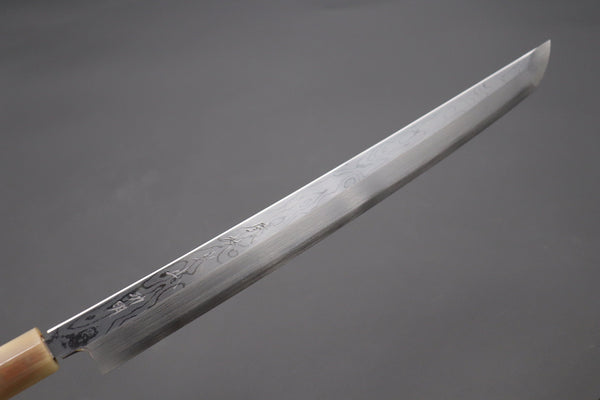 Fu-Rin-Ka-Zan Sakimaru Takohiki Fu-Rin-Ka-Zan Limited, Blue Steel No.1 Suminagashi FSO-B1SAQ Sakimaru Takohiki 300mm (Octagon Shaped Quincewood Handle)
