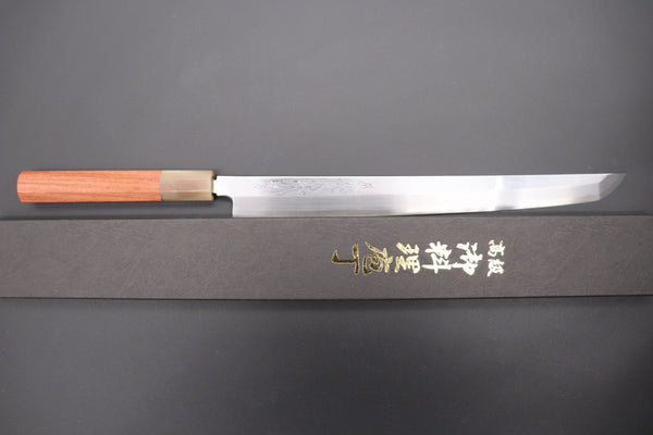 Fu-Rin-Ka-Zan Sakimaru Takohiki Fu-Rin-Ka-Zan Limited, Blue Steel No.1 Suminagashi FSO-B1SAQ Sakimaru Takohiki 300mm (Octagon Shaped Quincewood Handle)