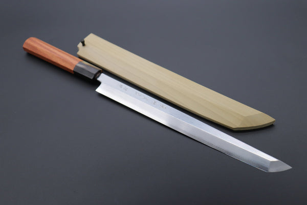 Fu-Rin-Ka-Zan Sakimaru Takohiki FSO-13KM(Marble colored Ferrules) Fu-Rin-Ka-Zan Limited, FSO-13K Blue Steel No.1 Suminagashi Sakimaru Takohiki 270mm (10.6 inch, Quince Wood Handle)