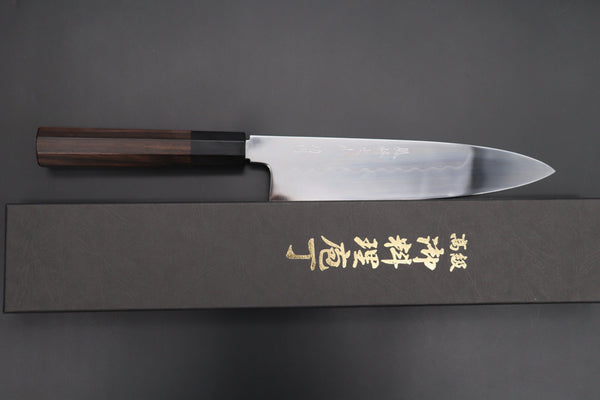 Fu-Rin-Ka-Zan Wa Gyuto Fu-Rin-Ka-Zan Limited, FSO-92 Honyaki White Steel No.3 Wa Gyuto 210mm (8.2 inch, Perfectly Mirror Polished Blade, Octagonal Ebonywood Handle)