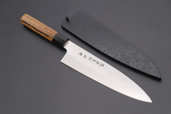 Fu-Rin-Ka-Zan Wa Gyuto FR2-2B Wa Gyuto 210mm(8.2inch) Fu-Rin-Ka-Zan R-2 Clad Wa Series Wa Gyuto (210mm to 270mm, 3 sizes, Octagon Shaped Bocote Wood Handle)