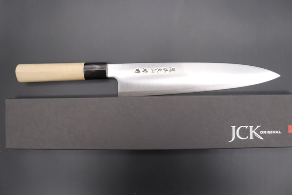 Fu-Rin-Ka-Zan Wa Gyuto Fu-Rin-Ka-Zan R-2 Clad Wa Series Wa Gyuto 270mm (10.6 Inch, D-Shaped Magnolia Wood Handle)