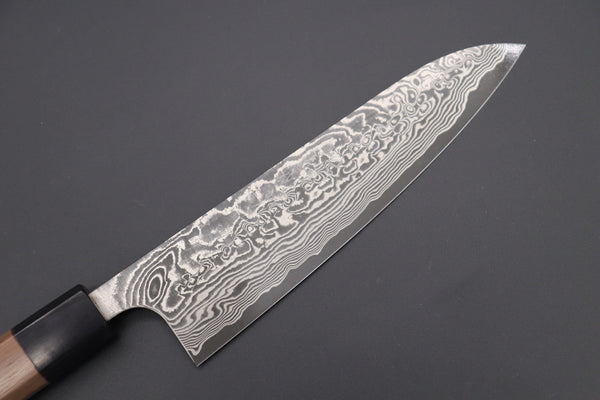 Fu-Rin-Ka-Zan Wa Gyuto Fu-Rin-Ka-Zan R-2 Damascus Wa Series Wa Gyuto (180mm to 240mm, 3 sizes, Octagon Shaped Walnutwood Handle)