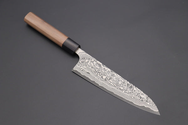 Fu-Rin-Ka-Zan Wa Gyuto Fu-Rin-Ka-Zan R-2 Damascus Wa Series Wa Gyuto (180mm to 240mm, 3 sizes, Octagon Shaped Walnutwood Handle)