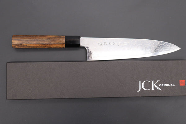 Fu-Rin-Ka-Zan Wa Gyuto Fu-Rin-Ka-Zan R-2 Damascus Wa Series Wa Gyuto (210mm to 270mm, 3 sizes, Octagonal Bocote Wood Handle)