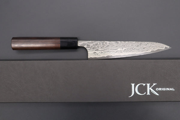 Fu-Rin-Ka-Zan Wa Petty Fu-Rin-Ka-Zan R-2 Damascus Wa Series Wa Petty (120mm and 150mm, 2 sizes, Octagon Shaped Red-Sandalwood Handle)
