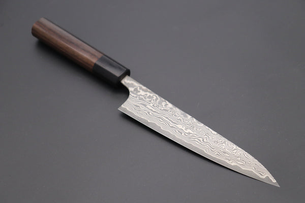 Fu-Rin-Ka-Zan Wa Petty Fu-Rin-Ka-Zan R-2 Damascus Wa Series Wa Petty (120mm and 150mm, 2 sizes, Octagon Shaped Red-Sandalwood Handle)