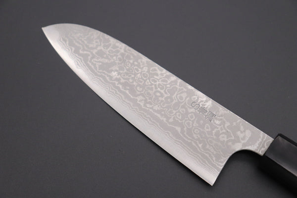 Fu-Rin-Ka-Zan Wa Santoku FASD-3W Wa Santoku165mm(6.4inch) Fu-Rin-Ka-Zan Aogami Super Custom Damascus Series FASD-3W Wa Santoku 165mm (6.4 inch, Octagonal Walnut Wood Handle)