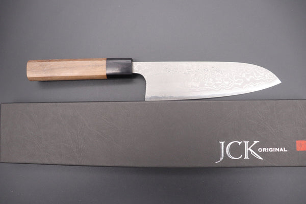 Fu-Rin-Ka-Zan Wa Santoku FASD-3W Wa Santoku165mm(6.4inch) Fu-Rin-Ka-Zan Aogami Super Custom Damascus Series FASD-3W Wa Santoku 165mm (6.4 inch, Octagonal Walnut Wood Handle)