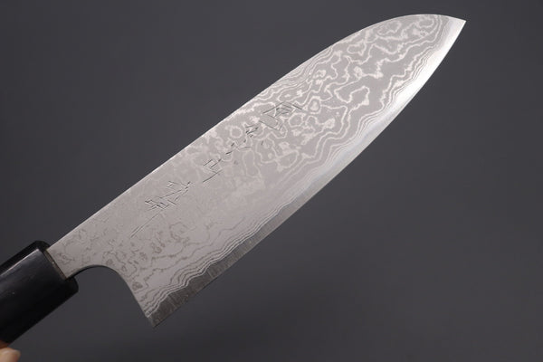 Fu-Rin-Ka-Zan Wa Santoku FASD-3W Wa Santoku165mm(6.4inch) Fu-Rin-Ka-Zan Aogami Super Custom Damascus Series FASD-3W Wa Santoku 165mm (6.4 inch, Octagonal Walnut Wood Handle)