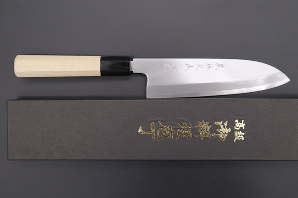 Fu-Rin-Ka-Zan Wa Santoku FBS-2 Wa Santoku 180mm (7inch) / Right Handed Fu-Rin-Ka-Zan Hon Kasumi Series FBS-2 Blue Steel No.2 Wa Santoku 180mm (7inch) (Single Bevel Edge)