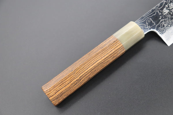 Fu-Rin-Ka-Zan Wa Santoku Fu-Rin-Ka-Zan R-2 Damascus Wa Series FRD-SB Wa Santoku 190mm (7.4 inch, Octagon Shaped Bocote Wood Handle)