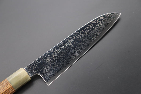Fu-Rin-Ka-Zan Wa Santoku Fu-Rin-Ka-Zan R-2 Damascus Wa Series FRD-SB Wa Santoku 190mm (7.4 inch, Octagon Shaped Bocote Wood Handle)