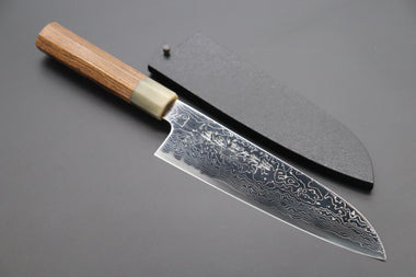 Fu-Rin-Ka-Zan Wa Santoku Fu-Rin-Ka-Zan R-2 Damascus Wa Series FRD-SB Wa Santoku 190mm (7.4 inch, Octagon Shaped Bocote Wood Handle)