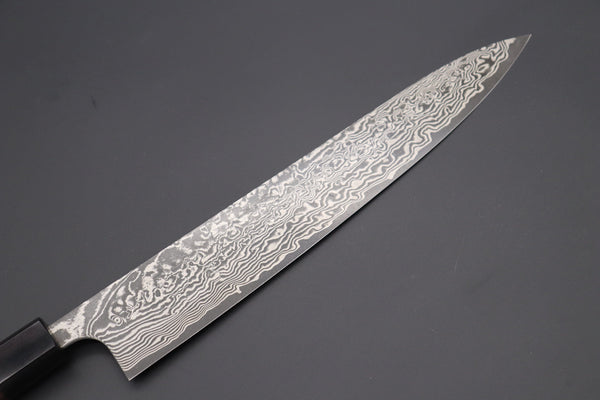 Fu-Rin-Ka-Zan Wa Sujihiki Fu-Rin-Ka-Zan R-2 Damascus Wa Series FRN-8 Wa Sujihiki 270mm (10.6 inch, Octagon Shaped Red-Sandalwood Handle)