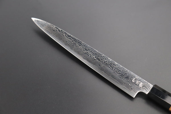 Fu-Rin-Ka-Zan Wa Sujihiki Fu-Rin-Ka-Zan R-2 Damascus Wa Series Wa Sujihiki (240mm and 270mm, Octagon Shaped Bocote Wood Handle)