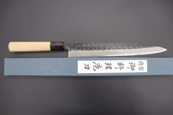 Fu-Rin-Ka-Zan Yanagiba Fu-Rin-Ka-Zan Kurouchi White Steel No.2 Series Yanagiba (D Shaped Magnolia Wood Handle with Water Buffalo Ferrules, 240mm to 300mm, 3 sizes)