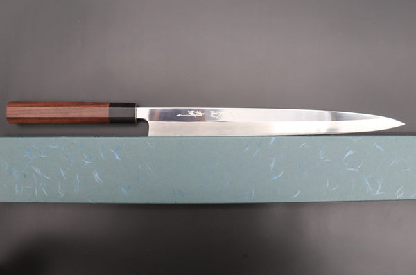 Fu-Rin-Ka-Zan Yanagiba Fu-Rin-Ka-Zan Limited, Hon Kasumi HAP-40 Yanagiba (300mm or 330mm, 2 Sizes, Perfectly Mirror Polished Blade, Octagonal Red-Sandal Wood Handle)