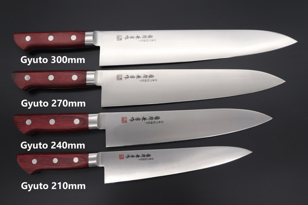 Fujiwara Kanefusa Gyuto No.9 Gyuto210mm(8.2inch) / Right Handed / Wine Color Pakka Wood Handle Fujiwara Kanefusa FKM Series Gyuto (150mm to 300mm, 6 sizes, Wine Color Pakka Wood Handle))