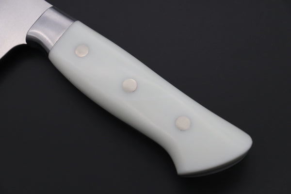 Hattori Chinese Cleaver Hattori 傘 SAN Limited Edition, FH Series Solid VG-10 SAN-CC1 Chinese Cleaver (Fresh White Corian Handle)