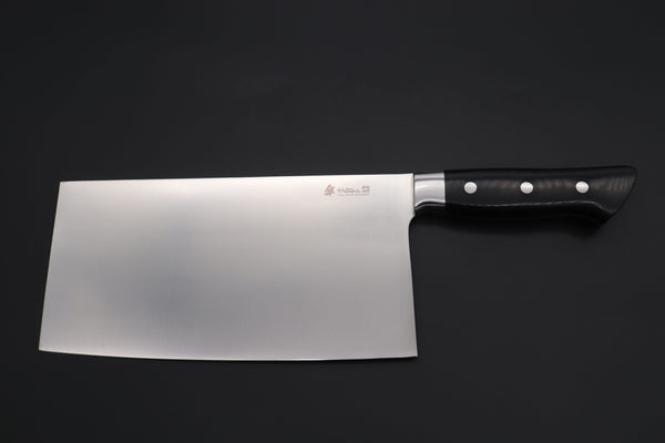 Hattori Chinese Cleaver Hattori 傘 SAN Limited Edition, FH Series Solid VG-10 SAN-CC3 Chinese Cleaver (Linen Micarta Handle)