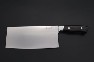 Hattori Chinese Cleaver Hattori 傘 SAN Limited Edition, Solid VG-10 SAN-CC2 Chinese Cleaver (Black Wood-Micarta Handle)