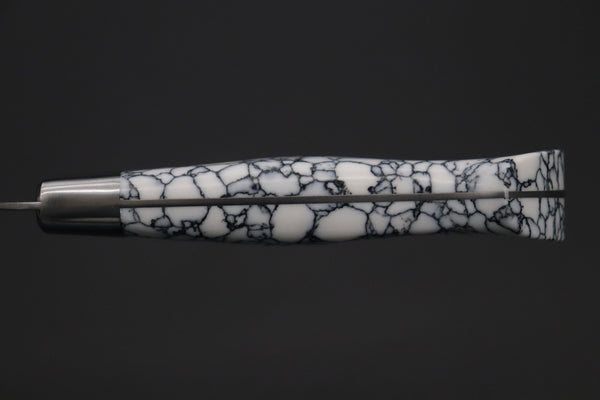 Hattori Gyuto Hattori Forums Custom Limited Edition, FH "NOAH" Series FHN-6SPWT Gyuto 210mm (8.2 Inch, White Turquoise Gem-Composite-stone Handle)