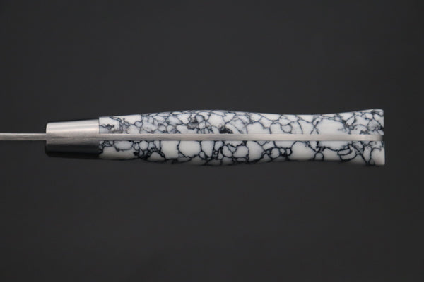 Hattori Gyuto Hattori Forums Custom Limited Edition, FH "NOAH" Series FHN-6SPWT Gyuto 210mm (8.2 Inch, White Turquoise Gem-Composite-stone Handle)